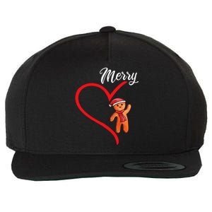 Gingerbread Merry Christmas Couples Matching Xmas Party Wool Snapback Cap