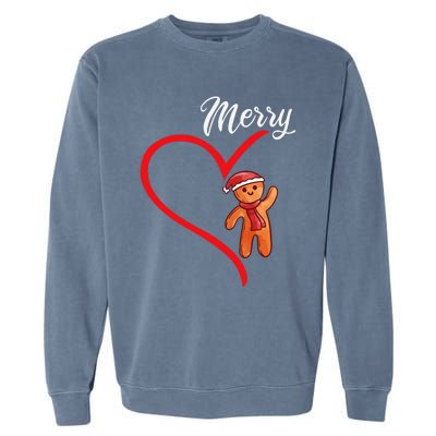 Gingerbread Merry Christmas Couples Matching Xmas Party Garment-Dyed Sweatshirt