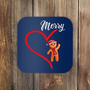 Gingerbread Merry Christmas Couples Matching Xmas Party Coaster