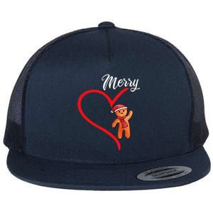 Gingerbread Merry Christmas Couples Matching Xmas Party Flat Bill Trucker Hat