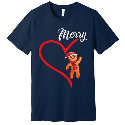 Gingerbread Merry Christmas Couples Matching Xmas Party Premium T-Shirt