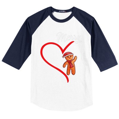 Gingerbread Merry Christmas Couples Matching Xmas Party Baseball Sleeve Shirt