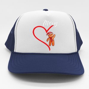 Gingerbread Merry Christmas Couples Matching Xmas Party Trucker Hat