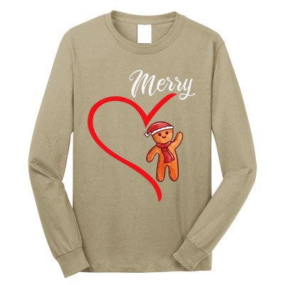 Gingerbread Merry Christmas Couples Matching Xmas Party Long Sleeve Shirt