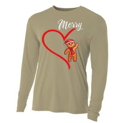 Gingerbread Merry Christmas Couples Matching Xmas Party Cooling Performance Long Sleeve Crew