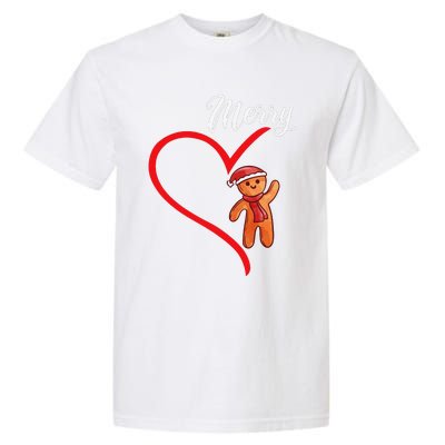 Gingerbread Merry Christmas Couples Matching Xmas Party Garment-Dyed Heavyweight T-Shirt