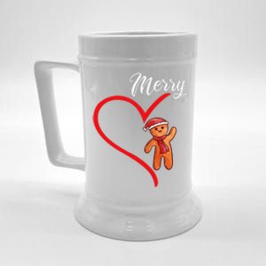 Gingerbread Merry Christmas Couples Matching Xmas Party Beer Stein