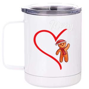 Gingerbread Merry Christmas Couples Matching Xmas Party 12 oz Stainless Steel Tumbler Cup