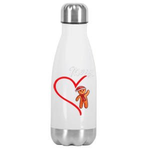 Gingerbread Merry Christmas Couples Matching Xmas Party Stainless Steel Insulated Water Bottle