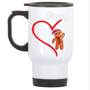 Gingerbread Merry Christmas Couples Matching Xmas Party Stainless Steel Travel Mug