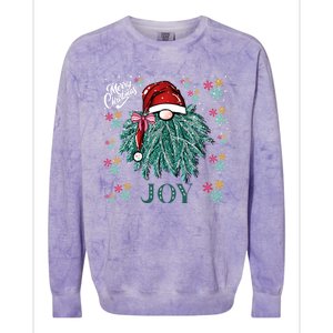 Gnome Merry Christmas Joy Snowflake Santa Hat Wreath Tree Funny Gift Colorblast Crewneck Sweatshirt