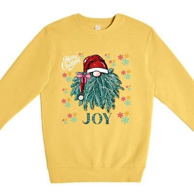 Gnome Merry Christmas Joy Snowflake Santa Hat Wreath Tree Funny Gift Premium Crewneck Sweatshirt