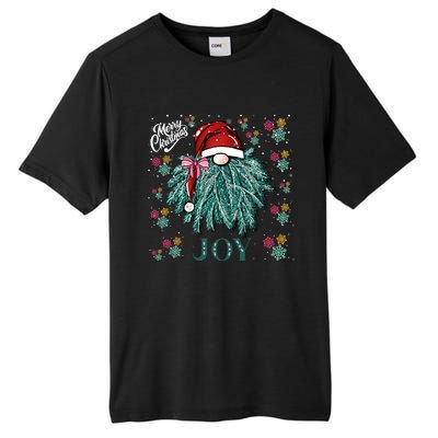 Gnome Merry Christmas Joy Snowflake Santa Hat Wreath Tree Funny Gift Tall Fusion ChromaSoft Performance T-Shirt