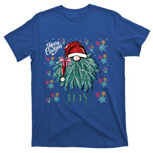 Gnome Merry Christmas Joy Snowflake Santa Hat Wreath Tree Funny Gift T-Shirt