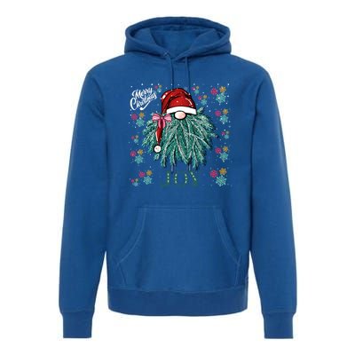 Gnome Merry Christmas Joy Snowflake Santa Hat Wreath Tree Funny Gift Premium Hoodie