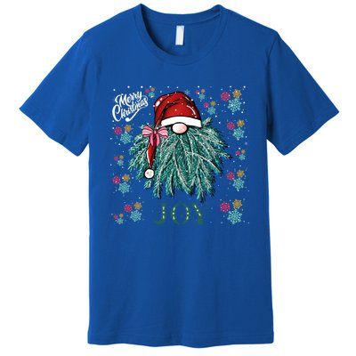 Gnome Merry Christmas Joy Snowflake Santa Hat Wreath Tree Funny Gift Premium T-Shirt