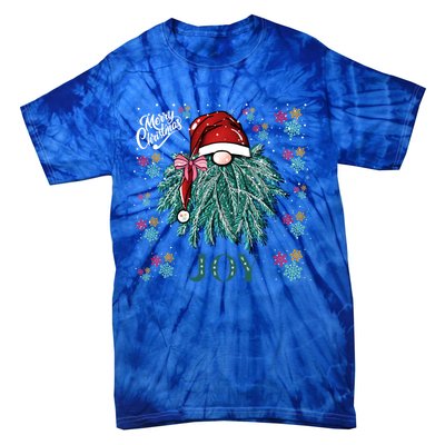 Gnome Merry Christmas Joy Snowflake Santa Hat Wreath Tree Funny Gift Tie-Dye T-Shirt