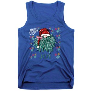 Gnome Merry Christmas Joy Snowflake Santa Hat Wreath Tree Funny Gift Tank Top