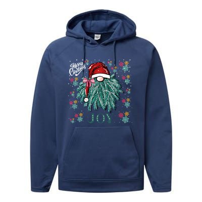 Gnome Merry Christmas Joy Snowflake Santa Hat Wreath Tree Funny Gift Performance Fleece Hoodie