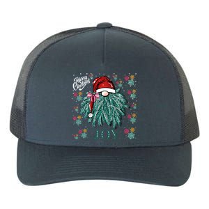 Gnome Merry Christmas Joy Snowflake Santa Hat Wreath Tree Funny Gift Yupoong Adult 5-Panel Trucker Hat