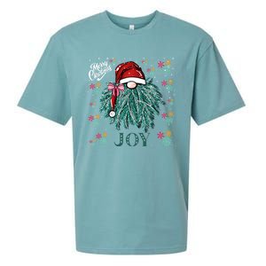 Gnome Merry Christmas Joy Snowflake Santa Hat Wreath Tree Funny Gift Sueded Cloud Jersey T-Shirt