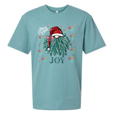 Gnome Merry Christmas Joy Snowflake Santa Hat Wreath Tree Funny Gift Sueded Cloud Jersey T-Shirt