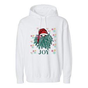 Gnome Merry Christmas Joy Snowflake Santa Hat Wreath Tree Funny Gift Garment-Dyed Fleece Hoodie