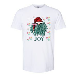 Gnome Merry Christmas Joy Snowflake Santa Hat Wreath Tree Funny Gift Softstyle CVC T-Shirt