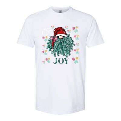 Gnome Merry Christmas Joy Snowflake Santa Hat Wreath Tree Funny Gift Softstyle CVC T-Shirt