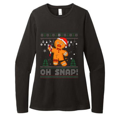 Gingerbread Man Cookie Ugly Sweater Oh Snap Christmas  Womens CVC Long Sleeve Shirt