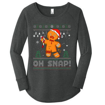 Gingerbread Man Cookie Ugly Sweater Oh Snap Christmas  Women's Perfect Tri Tunic Long Sleeve Shirt