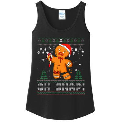 Gingerbread Man Cookie Ugly Sweater Oh Snap Christmas  Ladies Essential Tank