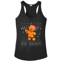 Gingerbread Man Cookie Ugly Sweater Oh Snap Christmas  Ladies PosiCharge Competitor Racerback Tank