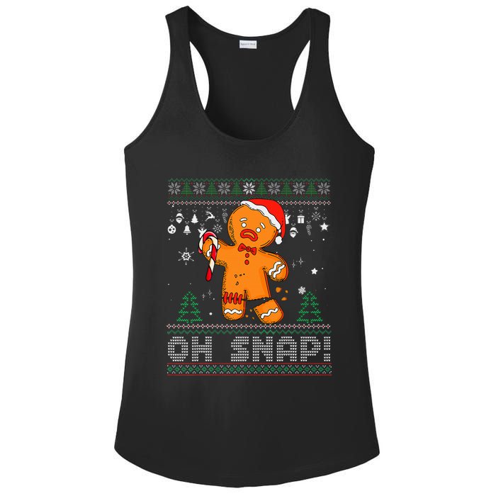 Gingerbread Man Cookie Ugly Sweater Oh Snap Christmas  Ladies PosiCharge Competitor Racerback Tank