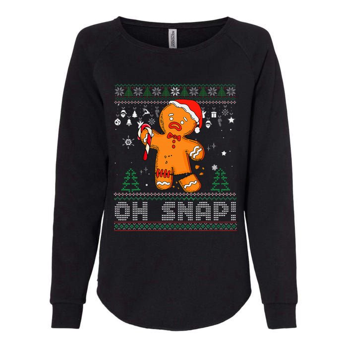 Gingerbread Man Cookie Ugly Sweater Oh Snap Christmas  Womens California Wash Sweatshirt