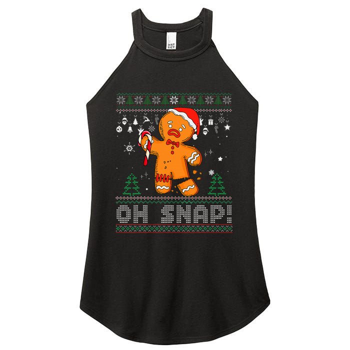 Gingerbread Man Cookie Ugly Sweater Oh Snap Christmas  Women's Perfect Tri Rocker Tank