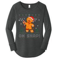 Gingerbread Man Cookie Ugly Sweater Oh Snap Christmas Women's Perfect Tri Tunic Long Sleeve Shirt