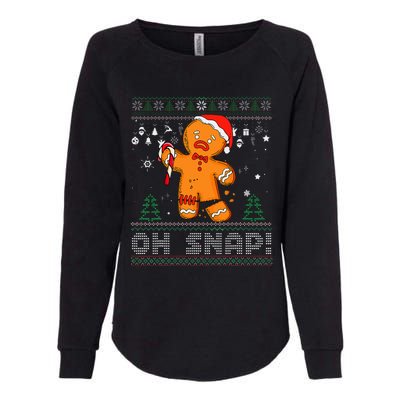 Gingerbread Man Cookie Ugly Sweater Oh Snap Christmas Womens California Wash Sweatshirt