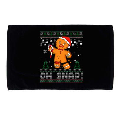 Gingerbread Man Cookie Ugly Sweater Oh Snap Christmas Microfiber Hand Towel