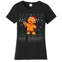 Gingerbread Man Cookie Ugly Sweater Oh Snap Christmas Women's T-Shirt