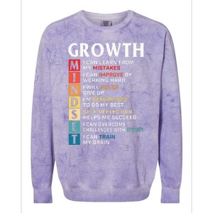 Growth Mindset Definition Motivational Quote Inspiration Colorblast Crewneck Sweatshirt