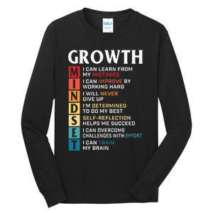 Growth Mindset Definition Motivational Quote Inspiration Tall Long Sleeve T-Shirt