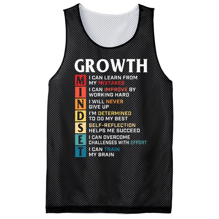 Growth Mindset Definition Motivational Quote Inspiration Mesh Reversible Basketball Jersey Tank