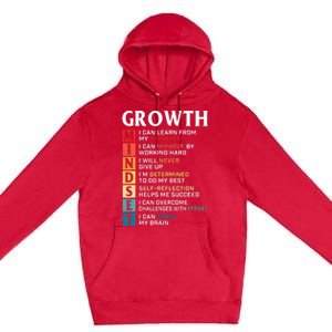 Growth Mindset Definition Motivational Quote Inspiration Premium Pullover Hoodie