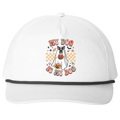 Groovy My Dog Is My Boo Cute Dog Lover Halloween Gift Snapback Five-Panel Rope Hat