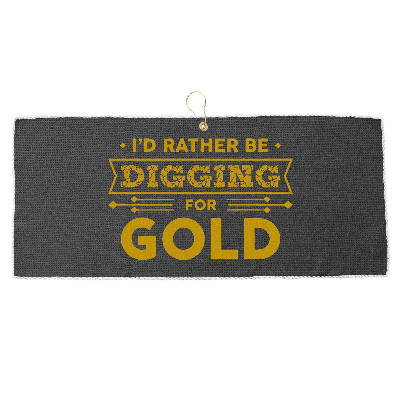Gold Miner Digger Prospecting Treasure Hunting Large Microfiber Waffle Golf Towel