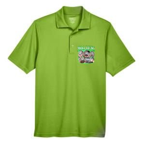 Green Moo Deng Meme Hippo Men's Origin Performance Pique Polo