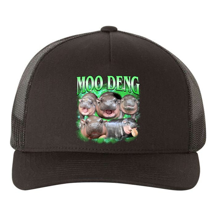 Green Moo Deng Meme Hippo Yupoong Adult 5-Panel Trucker Hat