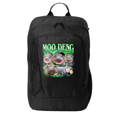 Green Moo Deng Meme Hippo City Backpack