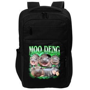 Green Moo Deng Meme Hippo Impact Tech Backpack